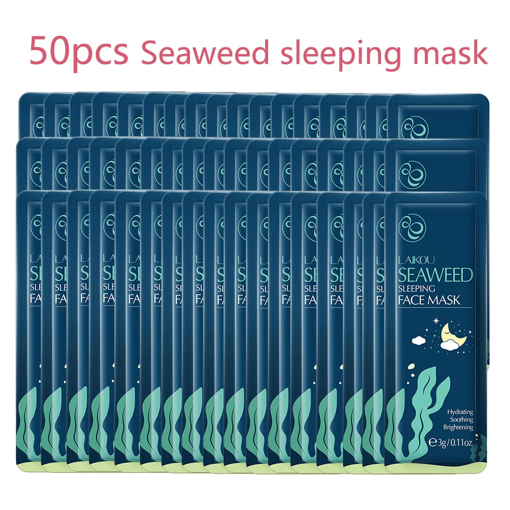 50Pcs  Sakura Moisturizing Sleeping Face Mask Night Repairing Facial Cream Packs Nourishing Hydrating Smooth Mask for Face