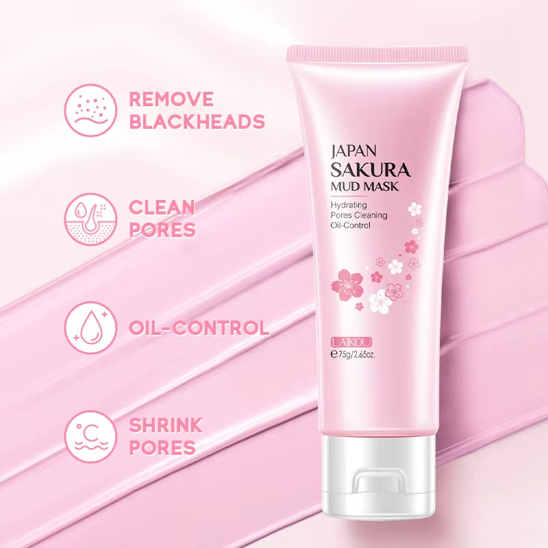 7Pcs Facial Products Kit Sakura Skin Care Set Facial Cleanser Sleeping Mask Fade Dark Circles Eye Cream Korean Skincare Products