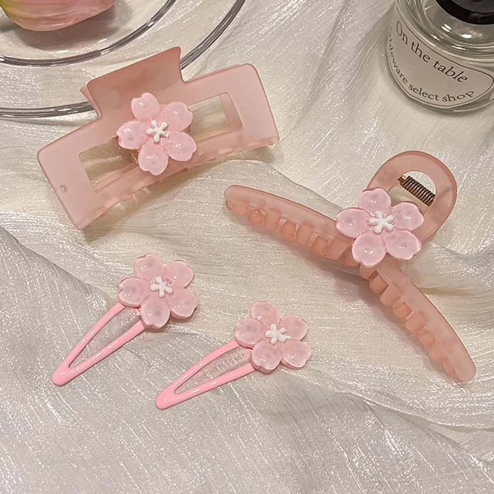 Sakura Sakura Hairpin Sweet Cherry Blossom Hair Accessories Flower Hair Claw Pink Hair Ornaments Sweet Barrettes Women