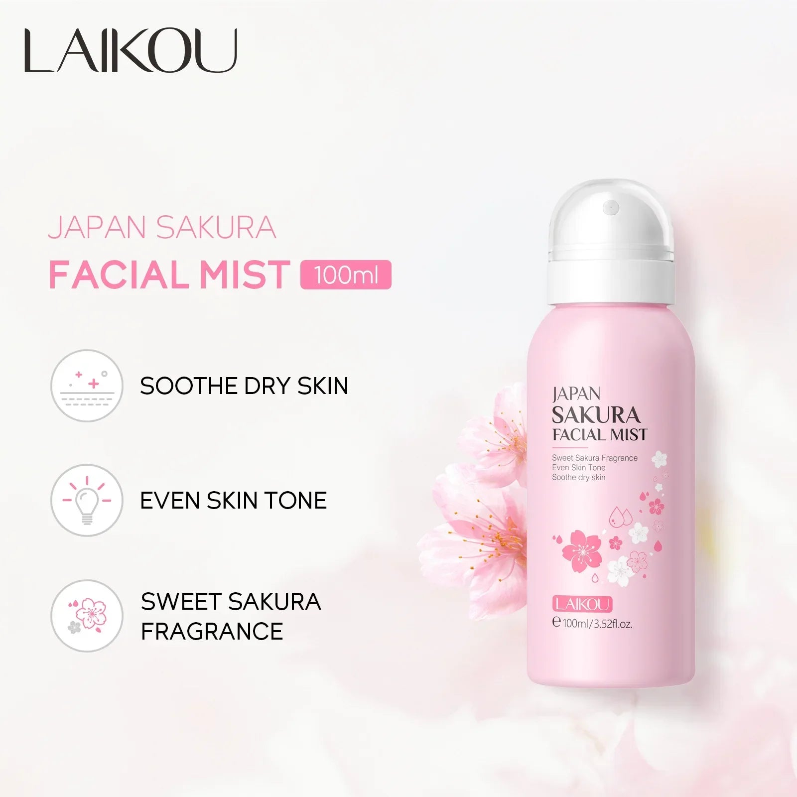 Sakura Toner Hydrating Moisturize Gentle Repair Brightening Skin Improve Glow Serum Toner Spray 100Ml