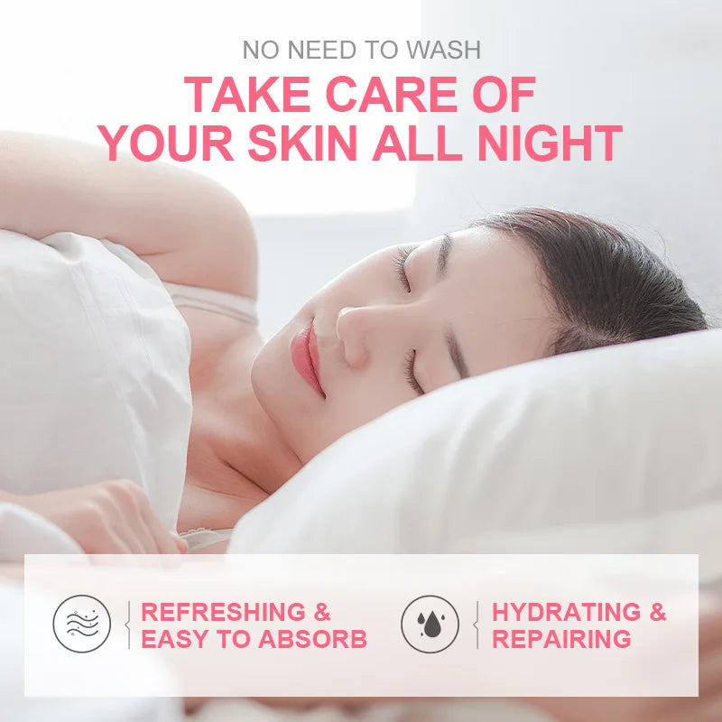 50Pcs  Sakura Moisturizing Sleeping Face Mask Night Repairing Facial Cream Packs Nourishing Hydrating Smooth Mask for Face