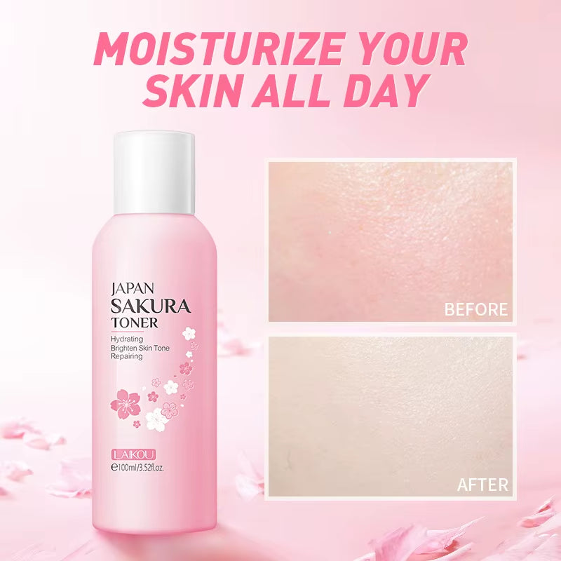 7Pcs Facial Products Kit Sakura Skin Care Set Facial Cleanser Sleeping Mask Fade Dark Circles Eye Cream Korean Skincare Products