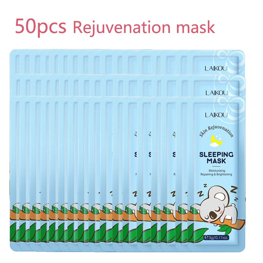 50Pcs  Sakura Moisturizing Sleeping Face Mask Night Repairing Facial Cream Packs Nourishing Hydrating Smooth Mask for Face