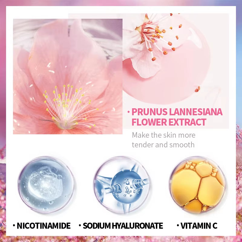 8Pcs Sakura Facial Skin Care Set Moisturizing Nourishing Serum Soothing Cream Repairing Lip Balm Hand Cream Beauty Makeup