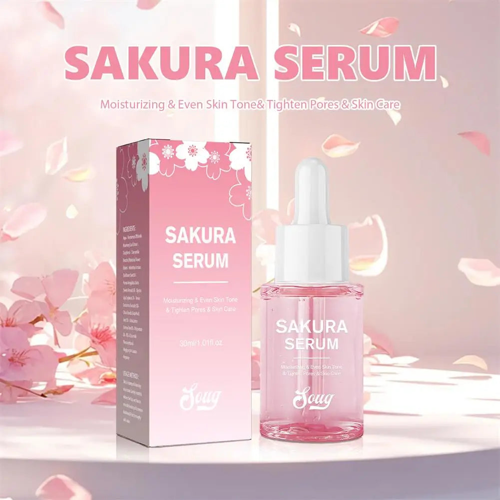 Niacinamide Sakura Serum Face Essence Deep Cleansing Moisturizing Dry Skin Shrink Pores Beauty Facial Skin Care Products 2/1Pcs