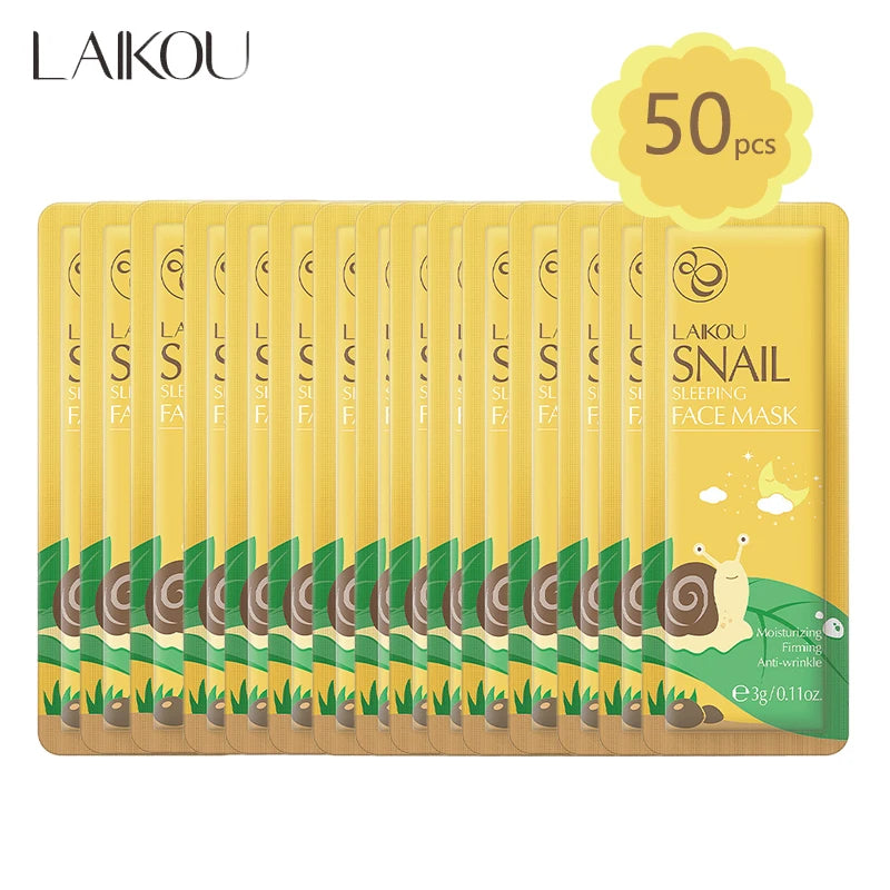 50Pcs  Sakura Moisturizing Sleeping Face Mask Night Repairing Facial Cream Packs Nourishing Hydrating Smooth Mask for Face