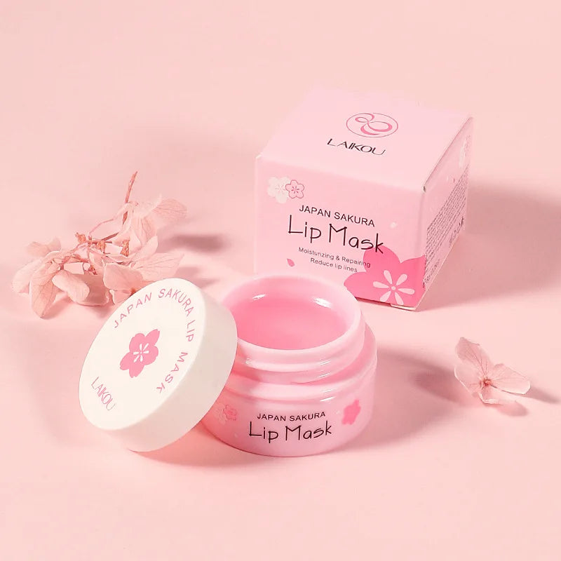 8G  Sakura Lip Sleeping Mask Hydrating Moisture Nutriousing Wrinkle Smoothing Dryness Lip Mask Korean Cosmetics Skin Care