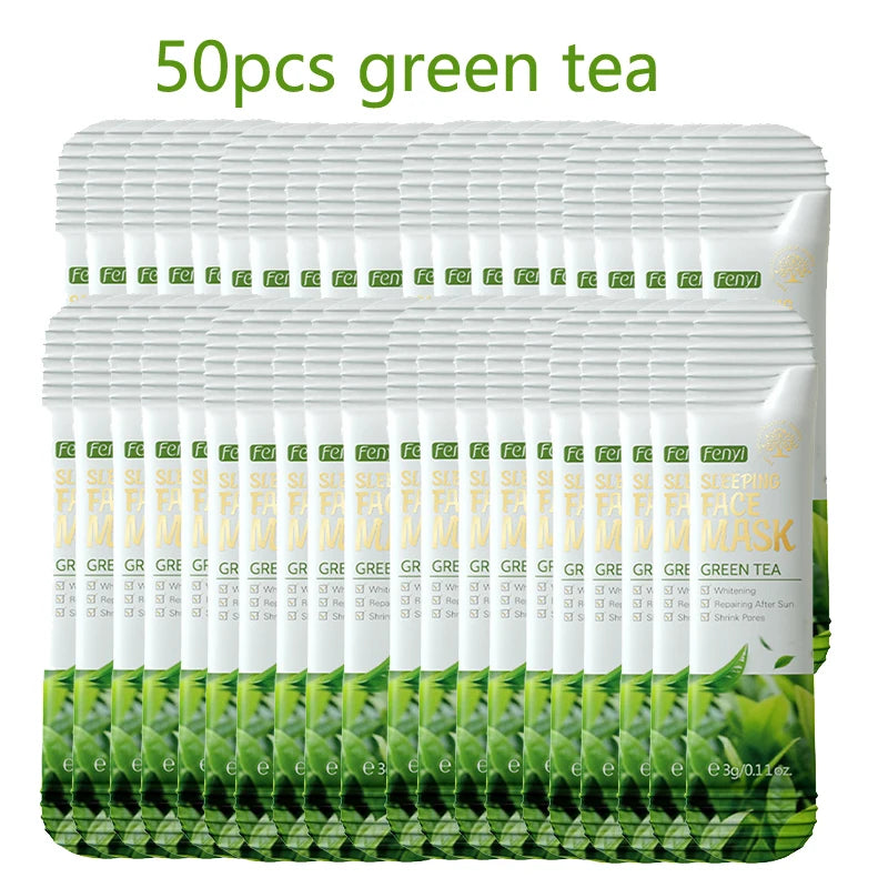 50Pcs  Sakura Moisturizing Sleeping Face Mask Night Repairing Facial Cream Packs Nourishing Hydrating Smooth Mask for Face